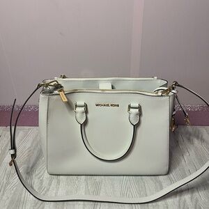 Michael Kors White Leather Handbag